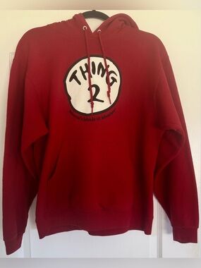 Universal Studios Thing 2 Hoodie Dr Seuss Red Pullover Size M